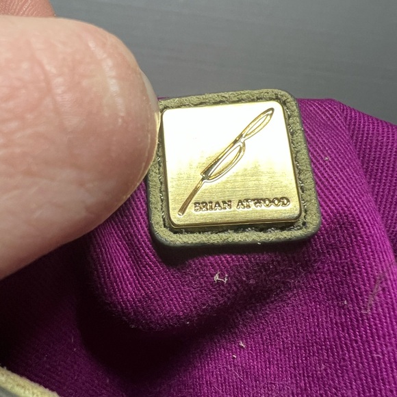 Brian Atwood Snakeskin Saddle crossbody Purse made w/ goat&lamb Green 10”x8” - Picture 6 of 16